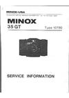 Minox 35 GT manual. Camera Instructions.